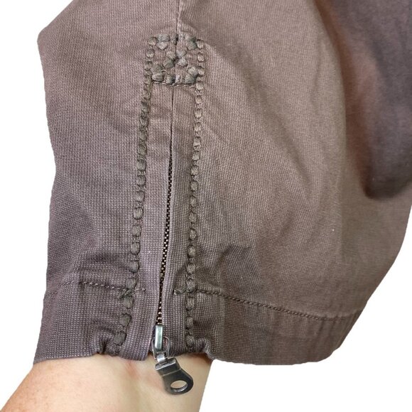 Lane Bryant Womens Crop Pants Brown Top Stitching Zip Hem Pockets Boho Sz 20 - Picture 3 of 10